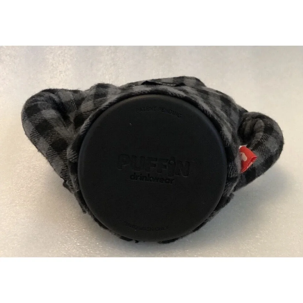 Puffin drinkwear Plaid‎ Pewter Flannel Jacket Shirt Drink Koozie The Lumberjack